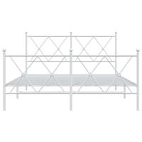Bedframe met hoofd- en voeteneinde metaal wit 140x200 cm - thumbnail