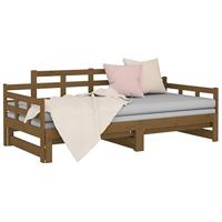 Slaapbank uitschuifbaar grenenhout honingbruin 2x(90x200) cm - thumbnail