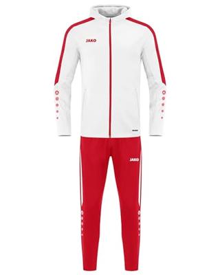 JAKO M9423 Polyesterpak Met Kap Power - Wit/Rood - S