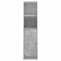 Hoge kast met glazen deur 35x37x142 cm betongrijs - thumbnail