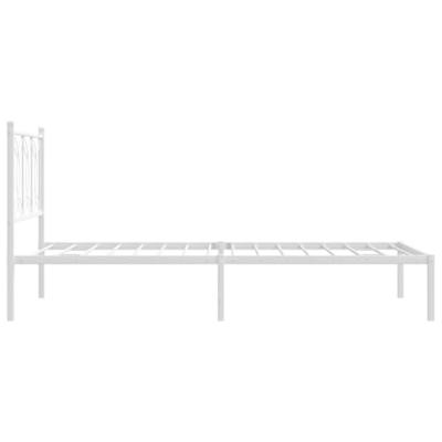 Bedframe met hoofdbord metaal wit 107x203 cm Bedframe met hoofdbord metaal wit 107x203 cm