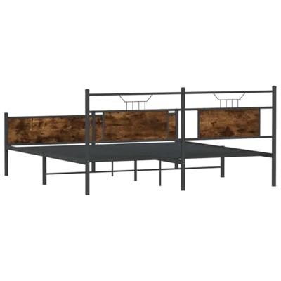 Bedframe zonder matras metaal gerookt eikenkleurig 183x213 cm