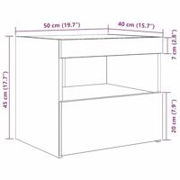 Nachtkastje 2 pcs artisanaal eikenkleurig 50 x 40 x 45 cm - thumbnail