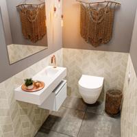 MONDIAZ ANDOR 40cm toiletmeubel talc. LEX 80cm wastafel talc rechts 1 kraangat - thumbnail