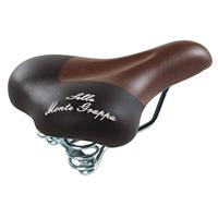 Selle Monte Grappa Monte grappa zadel fashion met veer d-bruin/zwart - thumbnail