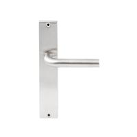 Hardbrass Deurkruk Oslo op rechthoekig langschild blind - RVS - thumbnail