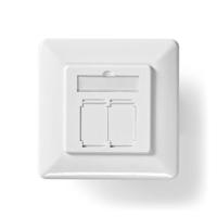 Nedis Netwerk Wanddoos | Inbouw | 2 poort(en) | CAT6 | Recht | Female | Goud Verguld | PVC | Wit | Doos - CCGB89200IV - thumbnail