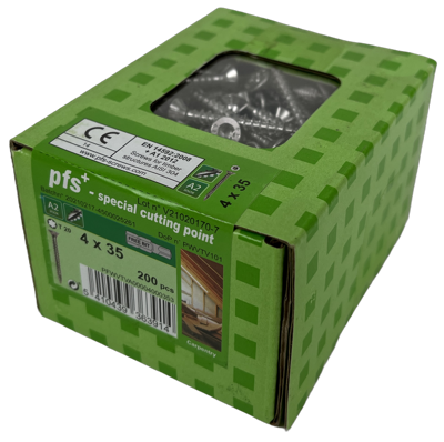 pgb-Europe PFS+ | RVS Spaanplaatschroef PFS+ VK-T Ø 4,0x35 A2 - 200 stuks - PFWVTVA00004000353