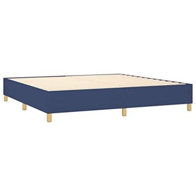 Boxspring met matras stof blauw 200x200 cm