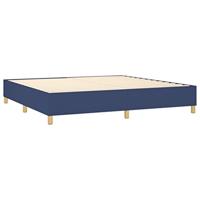 Boxspring met matras stof blauw 200x200 cm - thumbnail