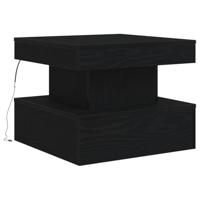 Salontafel met LED-verlichting 50x50x40 cm zwart eikenkleurig - thumbnail