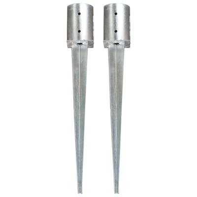 VidaXL Grondpinnen 2 st 10x76 cm gegalvaniseerd staal zilverkleurig