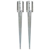 VidaXL Grondpinnen 2 st 10x76 cm gegalvaniseerd staal zilverkleurig - thumbnail