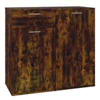 Dressoir 80x36x75 cm bewerkt hout gerookt eikenkleurig - thumbnail