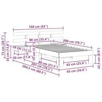 Bedframe met lade met hoofdeinde Wit 90 x 200 cm Massief grenenhout - thumbnail