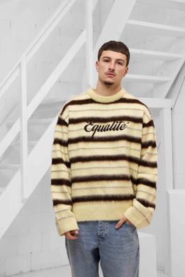 Equalité Stripe Knit Sweater Heren Geel/Bruin - Maat L - Kleur: GeelBruin | Soccerfanshop