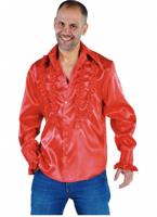 Blouse disco ruches populair rood - thumbnail