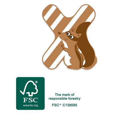 Small Foot - houten dieren kinderletter - x