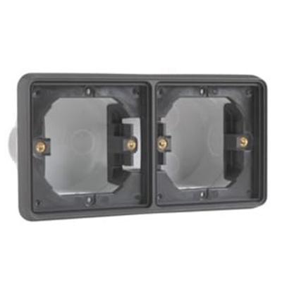 Niko dubbele zwarte inbouwdoos waterdicht IP55 horizontaal