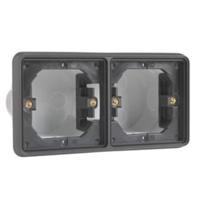 Niko dubbele zwarte inbouwdoos waterdicht IP55 horizontaal - thumbnail