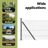 VidaXL Afrasteringspaal grijs 25 x 0,4 m (16 x 16 mm gaas) - thumbnail