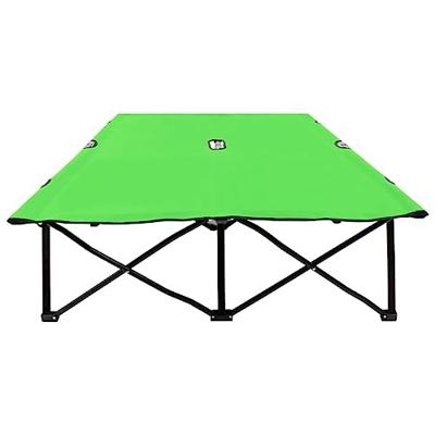 Ligbed 2-persoons inklapbaar staal groen Ligbed 2-persoons inklapbaar staal groen