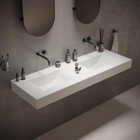 Wastafel Ideavit Solidvolo 140x48x11 cm Solid Surface Mat Wit - thumbnail