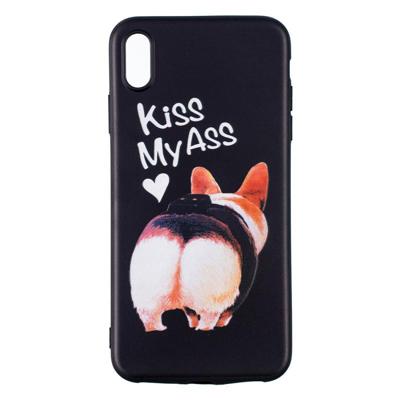 Embossment patroon TPU Soft Protector Cover Case voor Huawei Y7 (kus mijn kont)