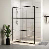 Inloopdouchewand 140x195 cm ESG-glas transparant en zwart - thumbnail