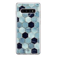Samsung Galaxy S10 siliconen hoesje - Blue cubes - thumbnail