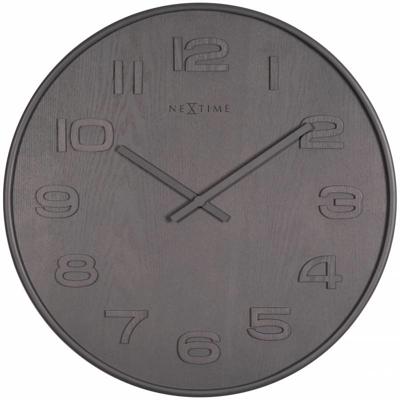 NeXtime klok 3096gs wood wood medium, ø35.5 cm, wall, gray