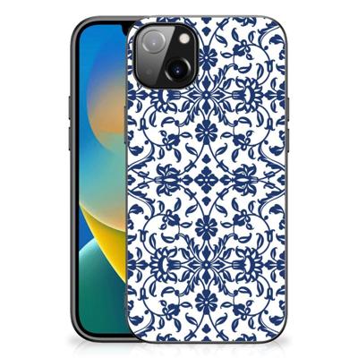 iPhone 14 Plus Bloemen Hoesje Flower Blue iPhone 14 Plus Bloemen Hoesje Flower Blue
