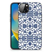 iPhone 14 Plus Bloemen Hoesje Flower Blue - thumbnail