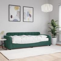 Slaapbank met matras 80x200 cm fluweel donkergroen - thumbnail