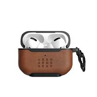 Urban Armor Gear Metropolis Case Beschermhoes voor Apple Airpods Pro (compatibel met draadloos opladen, valbescherming volgens militaire normen, karabijnhaak) - ARMR leer bruin - thumbnail