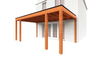 Trendhout Aanbouwveranda Modena 570x365 cm- Plat dak- Hout- Trendhout Trendhout Aanbouwveranda Modena 570x365 cm- Plat dak- Hout- Trendhout