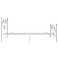 Bedframe met hoofd- en voeteneinde metaal wit 137x190 cm - thumbnail