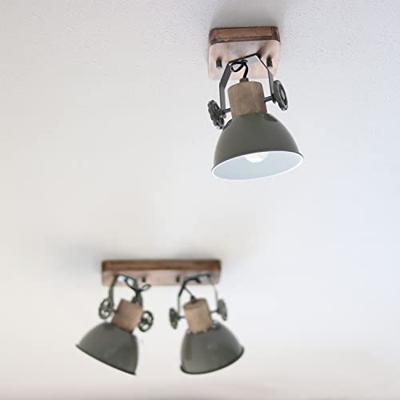 Steinhauer OpbouwspotGearwood vintage grijsblauw met houtbruin - 7968GR