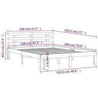 Bedframe zonder matras massief grenenhout wasbruin 120x190 cm - thumbnail