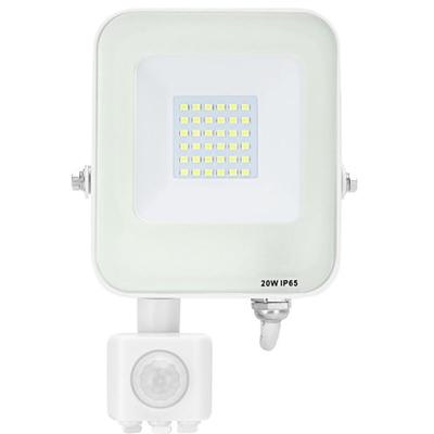 LED Bouwlamp 20W met Bewegingssensor. IP65. 4000K Natuurlijk Wit