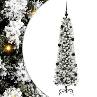 Kunstkerstboom met 150 LED Wit 150 cm PVC en Metaal en Plastic