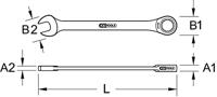 KS Tools 503.5219 5035219 Steek-ringratelsleutel Sleutelbreedte (metrisch) 19 mm - thumbnail