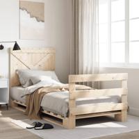 Bedframe met hoofdbord massief grenenhout 90x200 cm - thumbnail