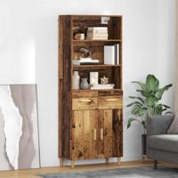 Hoge kast met lade Oud Hout 69,5 x 32,5 x 180 cm Bewerkt hout - thumbnail