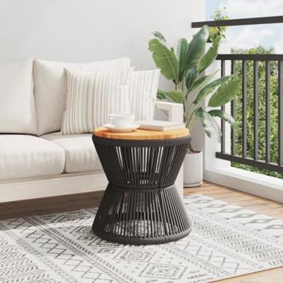 Salontafel met draad 45x44 cm massief acaciahout