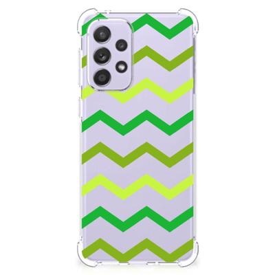 Samsung Galaxy A33 Doorzichtige Silicone Hoesje Zigzag Groen Samsung Galaxy A33 Doorzichtige Silicone Hoesje Zigzag Groen