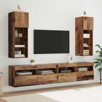 Wandgemonteerde TV-kasten 2 pcs Oud Hout 30,5 x 30 x 90 cm - thumbnail