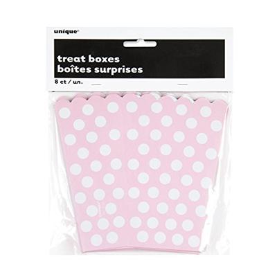 Popcornbakjes Roze Met Witte Stippen (8st)
