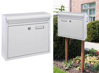 Hi Metalen Brievenbus - 36 x 12 x 32 cm - Wit - thumbnail