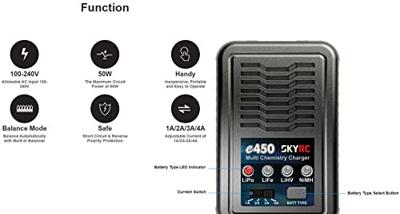 SKYRC e450 AC Multifunctionele modelbouwlader 4 A Li-poly, LiFePO, LiHV, NiMH SKYRC e450 AC Multifunctionele modelbouwlader 4 A Li-poly, LiFePO, LiHV, NiMH
